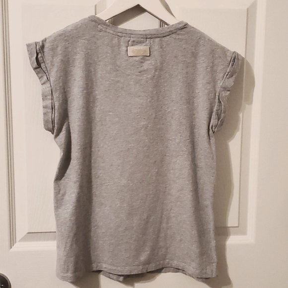 adidas Trefoil Cuffed Grey Boyfriend T-Shirt - Picture 6 of 7
